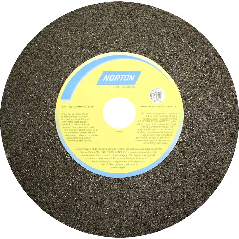 Rebolo reto 304,8X50,8X 38,1 A24RVS uso geral 69083144664 - NORTON